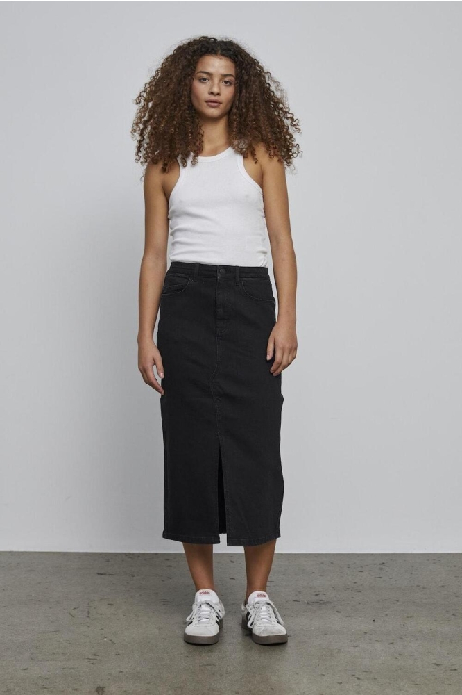 NMKATH NW SLIT MIDI SKIRT VI478BL N 27030078 BLACK DENIM