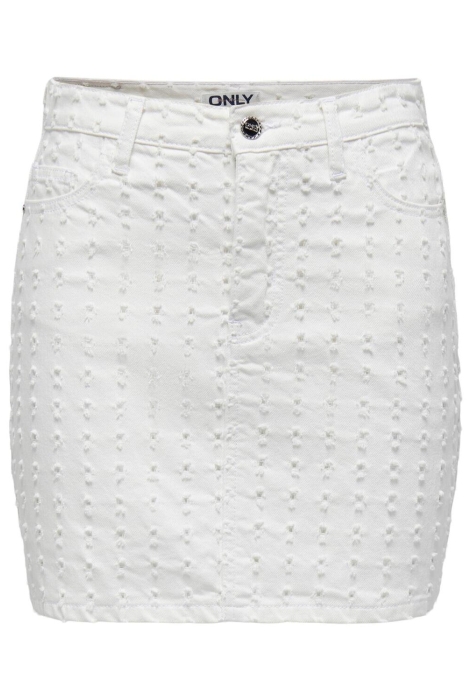 Only onlmaddie hw white punch dnm skirt