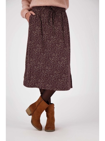 Zusss Rok LANGE ROK MET PRINT 0302 013 7033 CHOCOLADEBRUIN