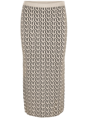 Vero Moda Rok VMGOLDNEEDLE ART 7/8 PENCIL SKIRT 10290623 BIRCH/W. Black