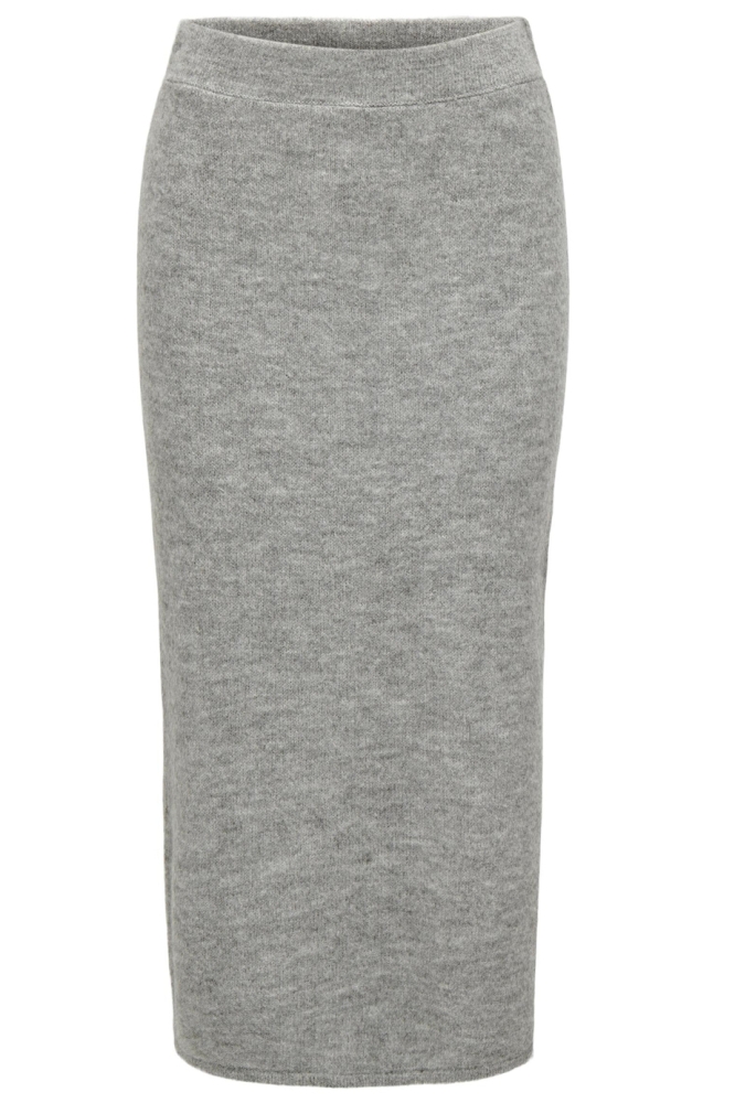 JDYLIBBY MW LONG SLIT SKIRT KNT 15323036 MEDIUM GREY MELANGE