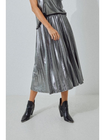 Vila Rok VILINEA SILVER SKIRT 14099385 Black/SILVER
