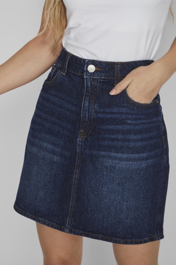 Vila Rok VIKAJA JAF DBD DENIM SKIRT - NOOS 14084731 DARK BLUE DENIM