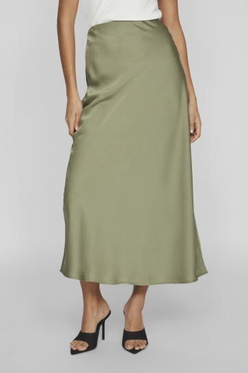 Vila Rok VIELLETTE HW LONG SKIRT - NOOS 14084182 Oil Green