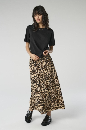 Only Rok ONLVENEDIG AOP LIFE LONG SKIRT WVN 15251761 CLOUD DANCER/LEO