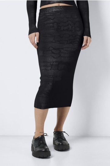 Noisy may Rok NMJAZ HW MIDI KNIT SKIRT FWD NOOS 27027625 Black