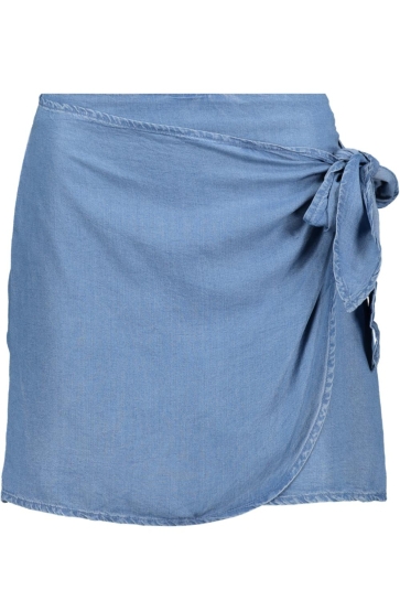 Vero Moda Rok VMFLEUR HR SHORT TIED AROUND TENCE 10326064 MEDIUM BLUE DENIM