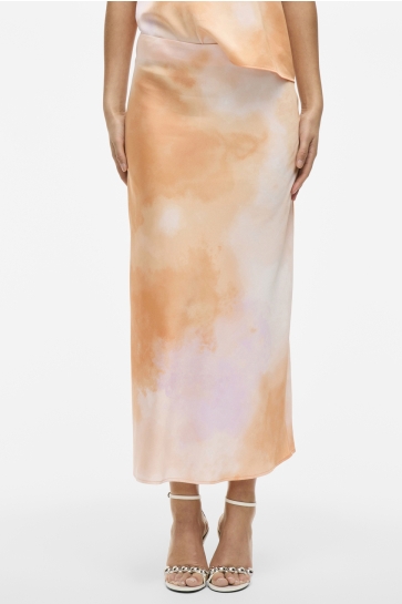 Vila Rok VIELLETTE HW MIDI SKIRT - NOOS 14084182 CADMIUM ORANGE