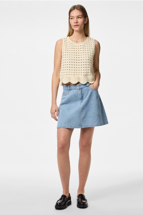 Pieces blauwe dames rok | Model