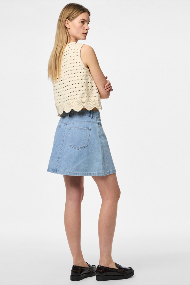 Pieces blauwe dames rok | Model