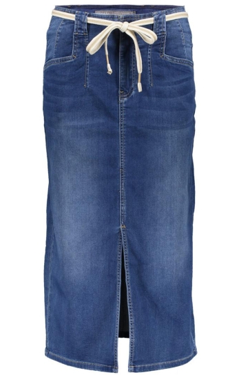 Geisha Rok MIDI ROK MET SPLIT 56001 10 811 STONEWASH DENIM