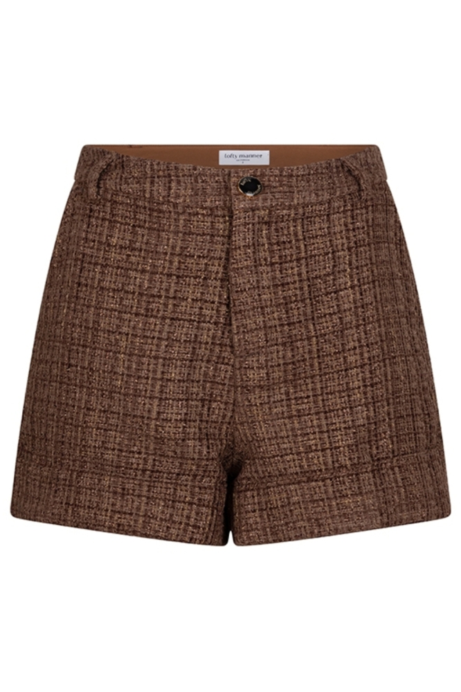 Lofty Manner bruine dames korte broek | Vooraanzicht