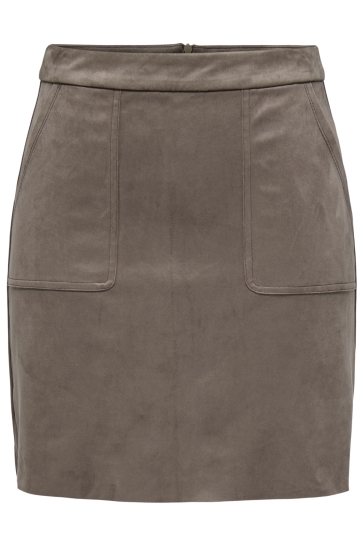 Jacqueline de Yong Rok JDYLORETTA FAUX SUEDE MINI SKIRT JR 15352913 Morel