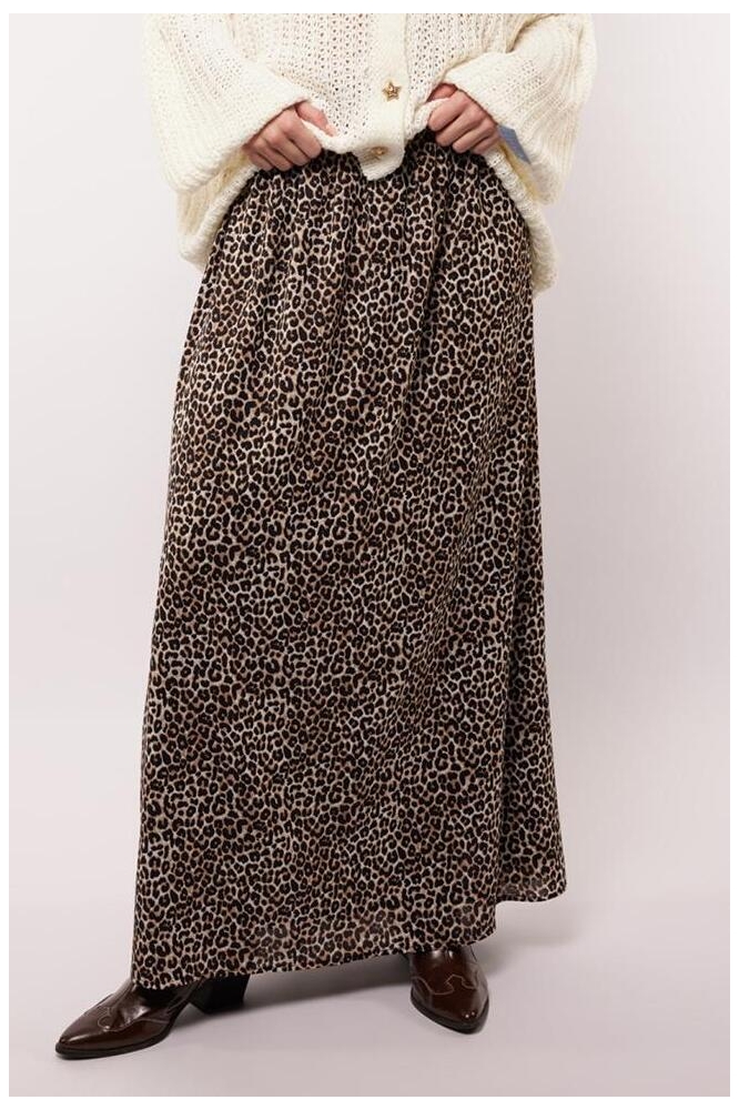 Fluresk camel dames rok | Model vooraanzicht