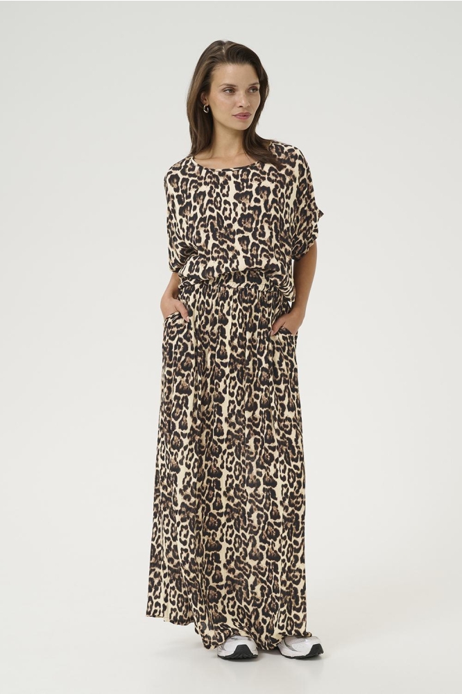 KAEDITA AMBER SKIRT 10509813 107281 NATUREL LEOPARD PRINT