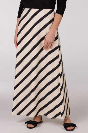Juffrouw Jansen Rok THIRZA SS25 ROK BS 688 LONG 000131 SAND BLACK