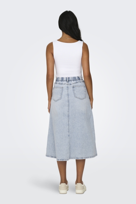 Only blauwe dames rok | Model achteraanzicht