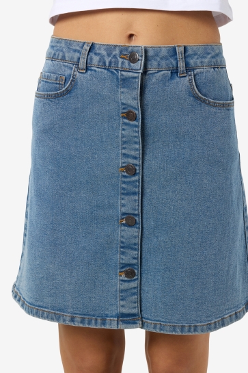 Noisy may Rok NMRONNIE NW A SHAPE SKIRT VI375LB 27032521 Light Blue Denim