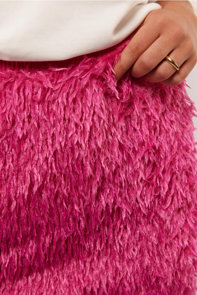 Fluresk roze dames rok | Kleurstaal
