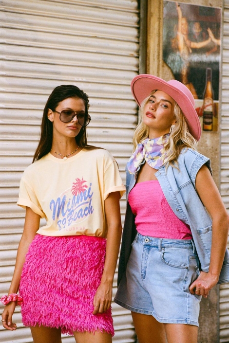 Fluresk roze dames rok | Sfeerbeeld, In situatie