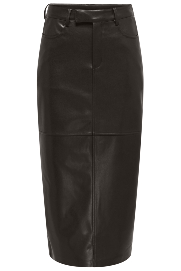 Only Rok ONLVERONA FAUX LEATHER LONG SKIRT C 15350363 CHOCOLATE TORTE