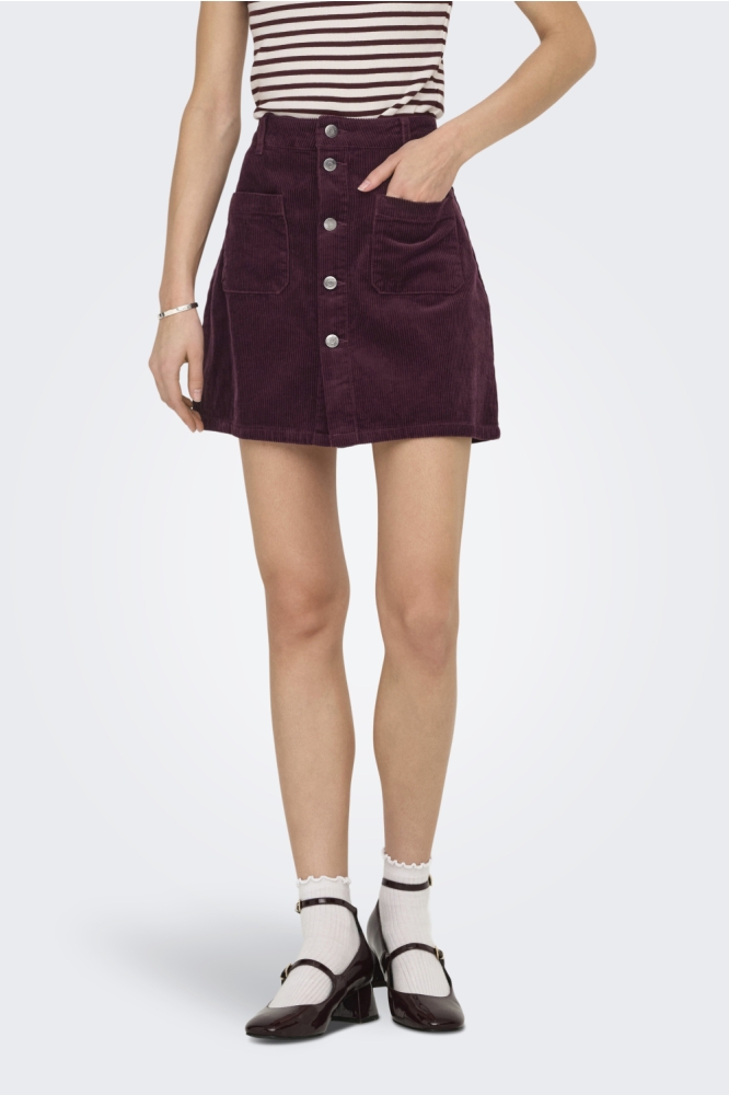 Jacqueline de Yong bordeaux dames rok | Model vooraanzicht