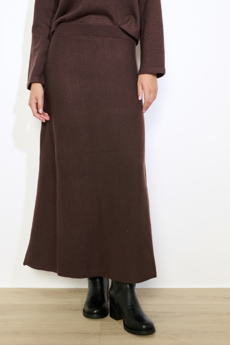 LolaLiza bruine dames rok | Model vooraanzicht