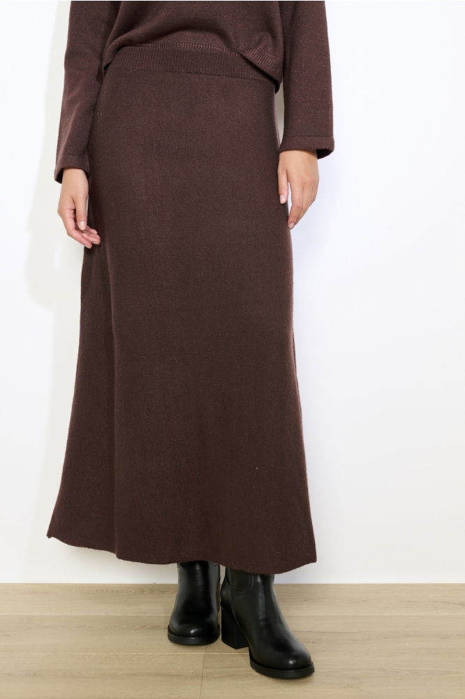LolaLiza bruine dames rok | Model vooraanzicht