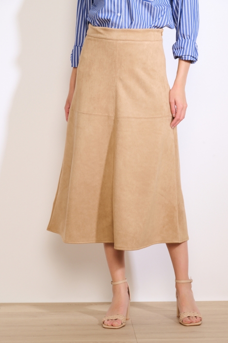 LolaLiza beige dames rok | Model vooraanzicht