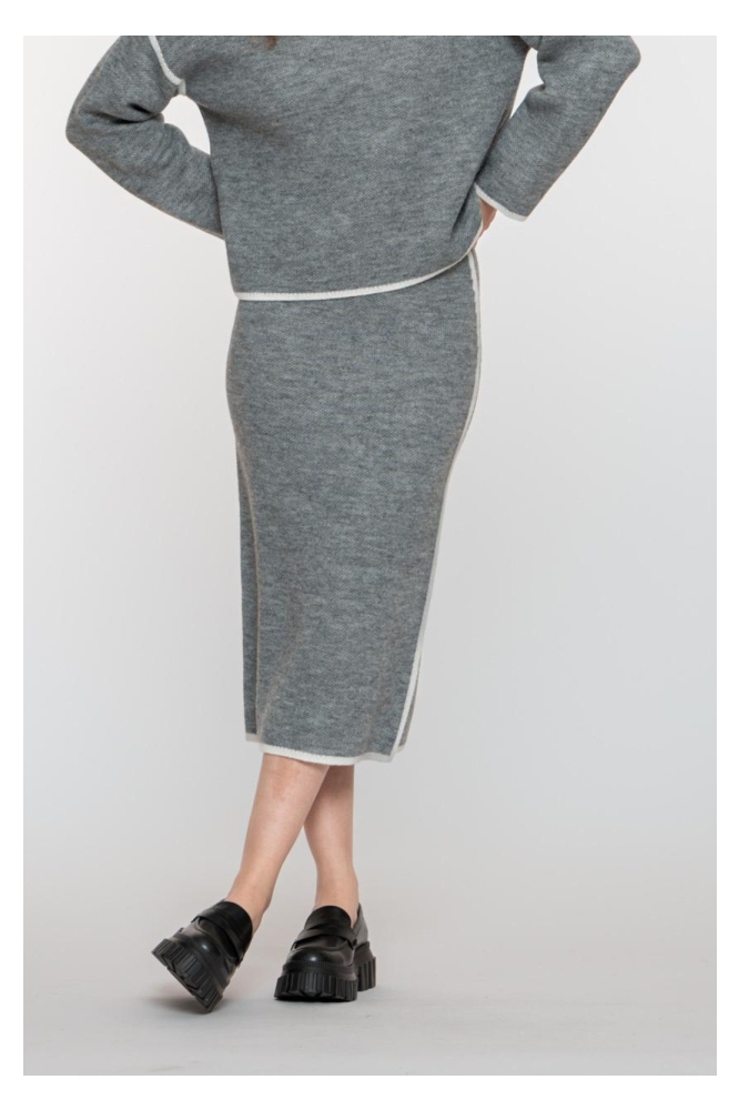 Geisha grijze dames rok | Model vooraanzicht