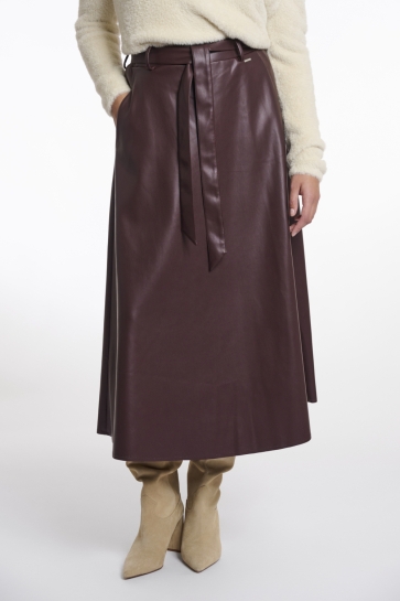 Rino & Pelle Rok CHELSEA FAUX LEATHER SKIRT 7502511 CHOCOLATE BEAN