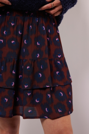 Fluresk Rok GAIA SKIRT 25WZF01 341625 RUM RAISAN/MIDNIGHT BLUE