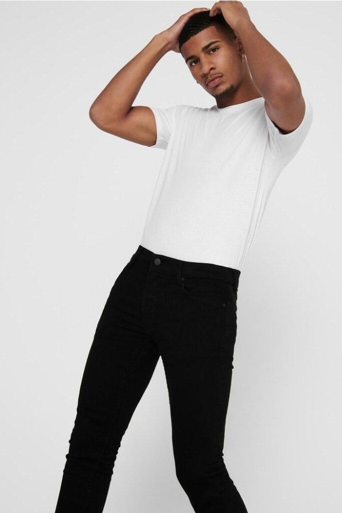 Only & Sons zwarte heren jeans | Close up