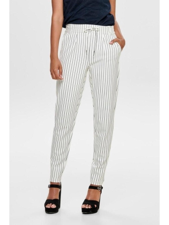 Only Broek ONLPOPTRASH EASY RUSH STRIPE PNT NO 15176615 Cloud Dancer/BLACK