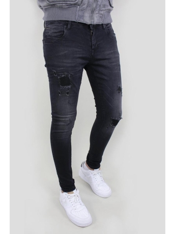 Gabbiano Jeans ULTIMO SKINNY FIT JEANS POWERFLEX 82655 BLACK DESTROYED