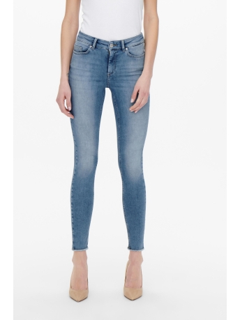 Only Jeans ONLBLUSH LIFE MID SK ANK RAW REA155 15250087 LIGHT MEDIUM BLUE DENIM