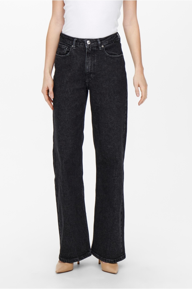 Only zwarte dames jeans | Model vooraanzicht