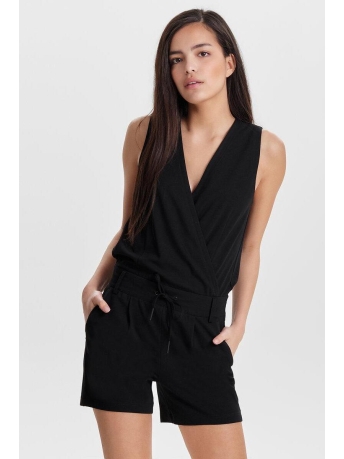 Only Broek ONLPOPTRASH LIFE S/L EASY PLAYSUIT 15141380 Black