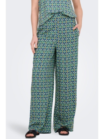 Only Broek ONLALMA LIFE VIS PALAZZO PANT AOP P 15264593 ALGIERS BLUE