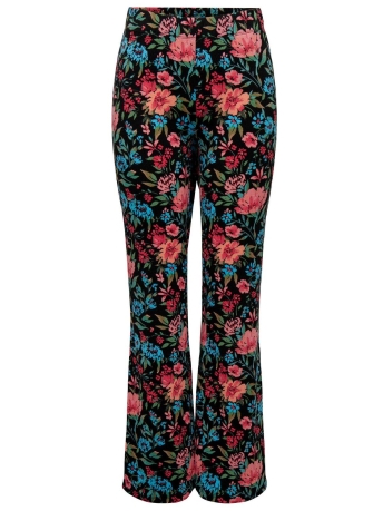 Only Broek ONLPAULINE FLAFRED PANT CS JRS 15307417 Black/Tropi flow
