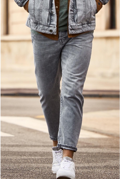 Cast Iron cuda relaxed tapered grey denim