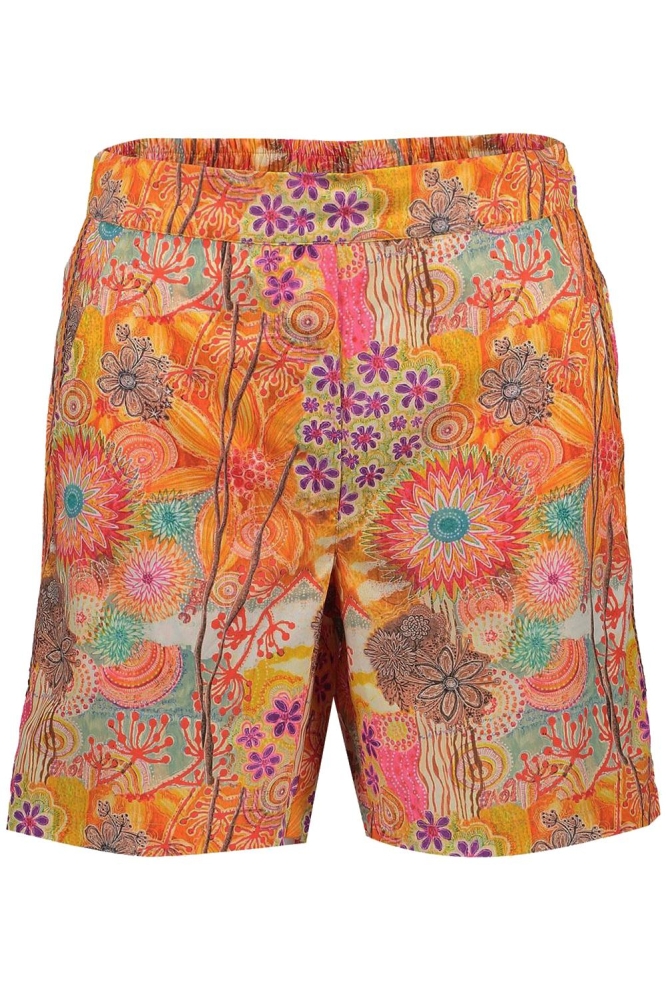SHORT MULTICOLOR FLOWER PRINT 31103 81 Orange/Pink multi