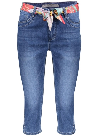 Geisha Jeans CAPRI JEANS BELT 31003 10 Stone Blue Denim