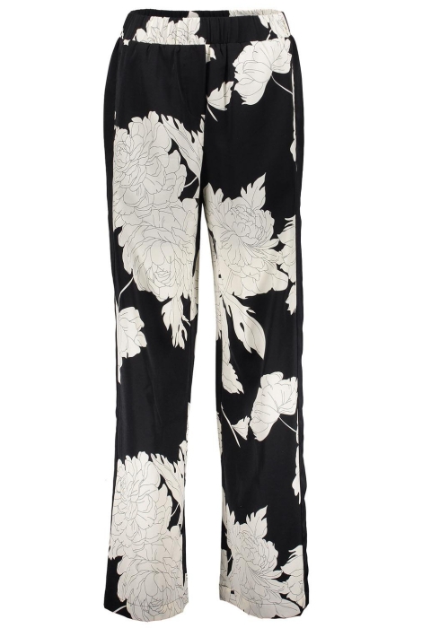 geweer Houden preambule pantalon uitvergrote ginko print 31151 26 geisha broek black/off-white