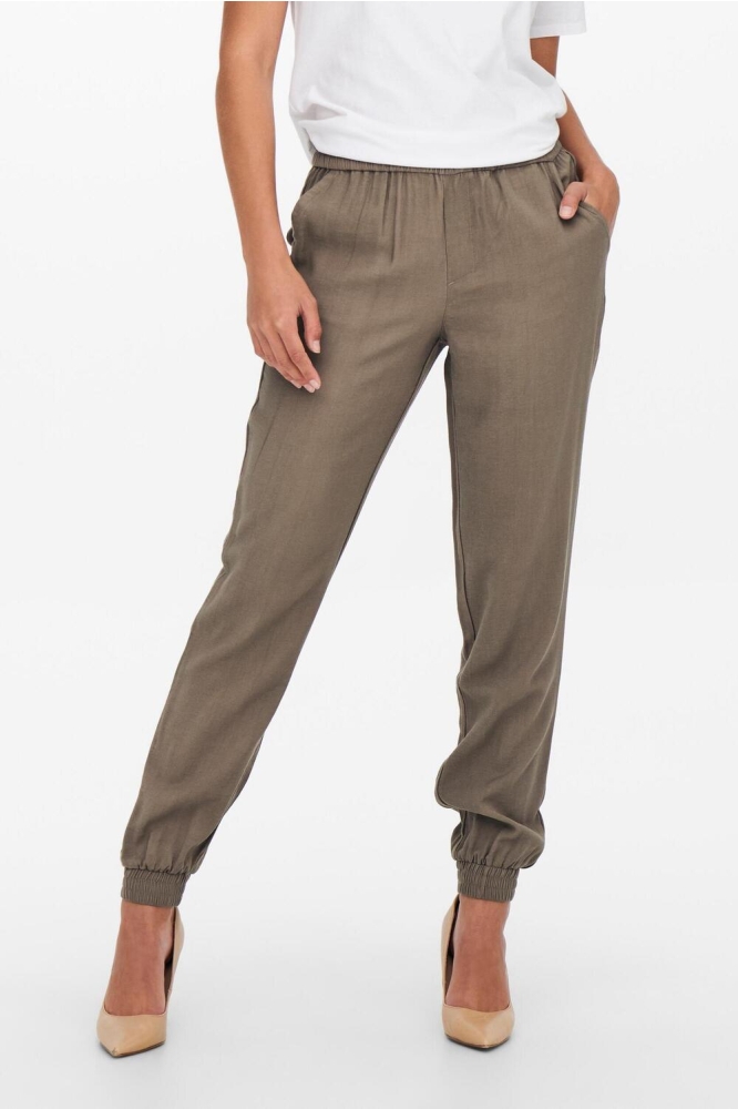 ONLKELDA-EMERY MW PULL-UP PANTS PNT 15203946 WALNUT