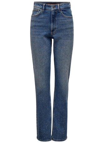 Only Jeans ONLRILEY HW SLIM STRAIGHT STUD DNM 15304163 Medium Blue Denim