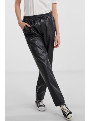 Pieces Broek PCSELMA HW PU TAPERED PANT 17143655 BLACK