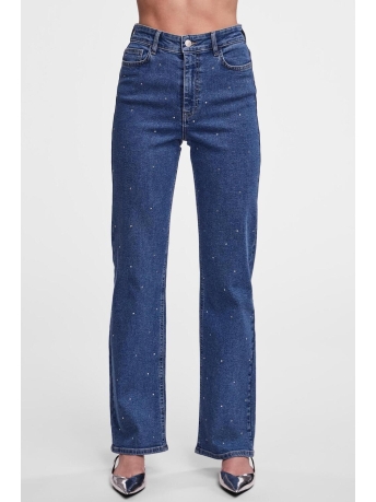Pieces Jeans PCSIFFI HW WIDE RHINESTONE JEANS 17144834 Medium Blue Den/Rinestones