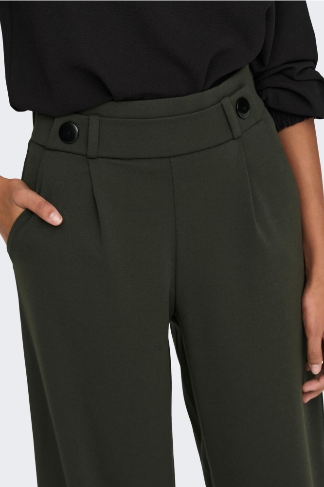 Jacqueline de Yong groene dames broek | Close up