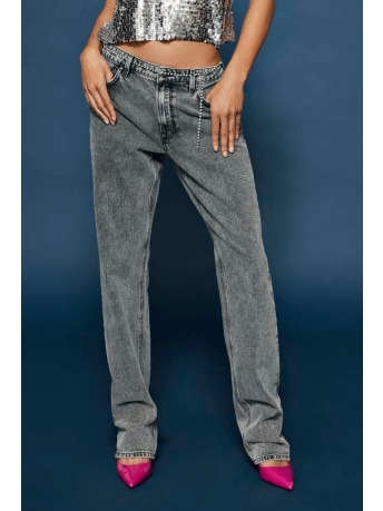 Only Jeans ONLJACI MW ACID RHINESTONE B STR DN 15307907 Grey Denim/acid